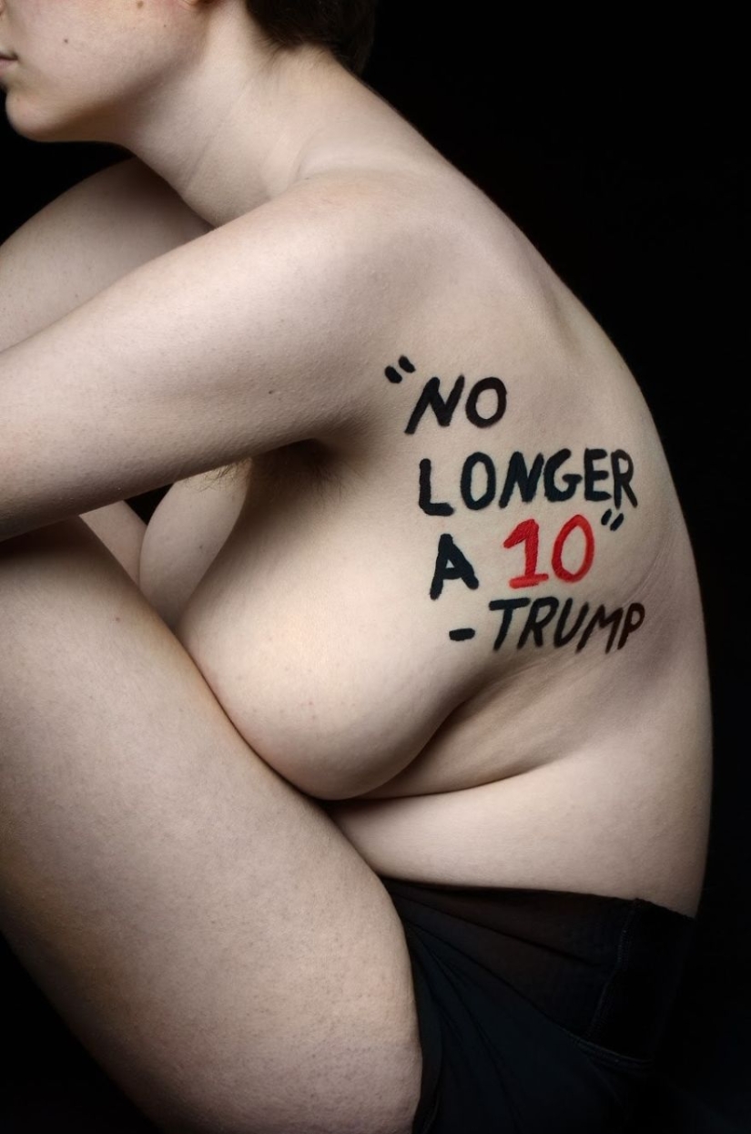 Trump Me: An 18-year-old student put offensive Trump quotes on her body for a bold photo project