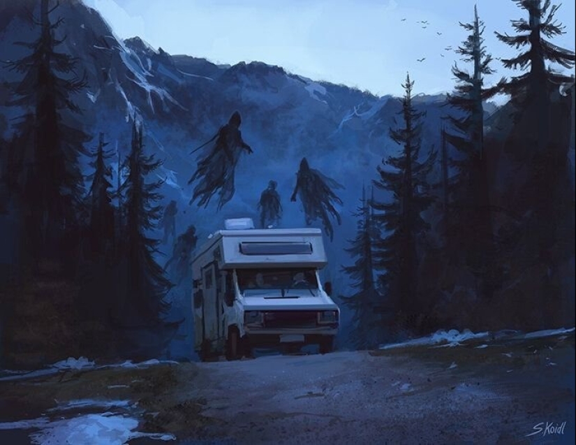 Un artista austriaco dibuja escenas de miedo que te mantendrán despierto hoy: 13 fotos Un artista austriaco dibuja escenas de miedo que te mantendrán despierto hoy: 13 fotos