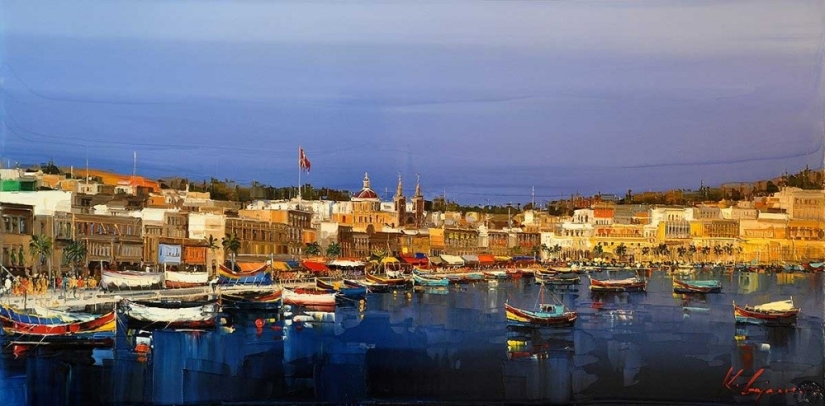 Un artista que pinta con sol y lluvia