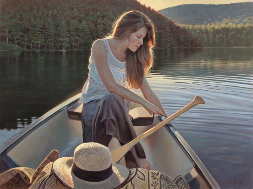 Un artista que inimaginablemente siente el verano. Y belleza Un artista que inimaginablemente siente el verano. Y belleza