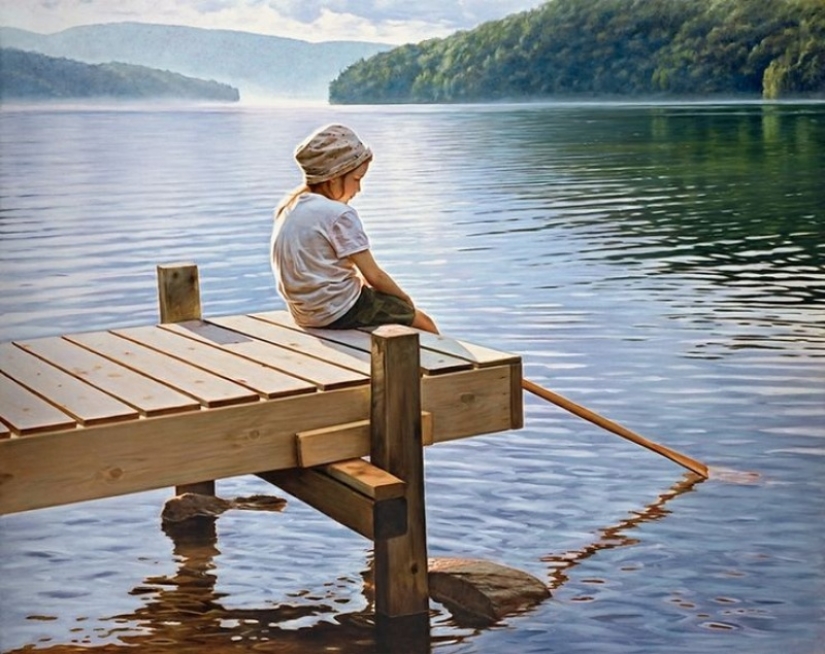 Un artista que inimaginablemente siente el verano. Y belleza Un artista que inimaginablemente siente el verano. Y belleza