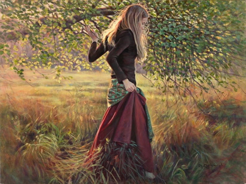 Un artista que inimaginablemente siente el verano. Y belleza Un artista que inimaginablemente siente el verano. Y belleza