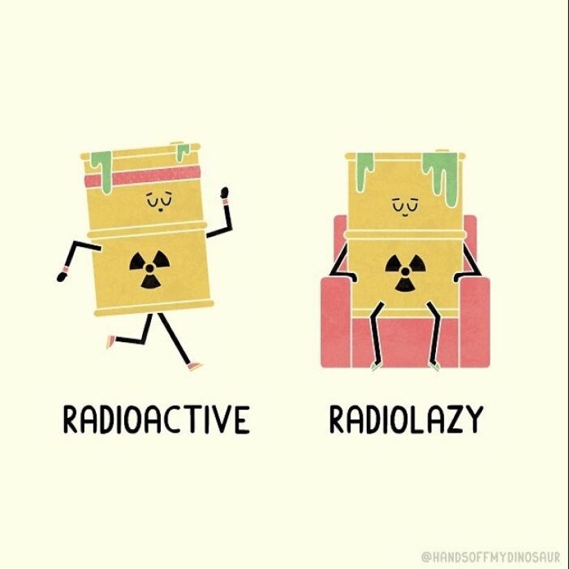 Un divertido giro de palabras: mi serie de 15 ilustraciones punny y sus extravagantes opuestos