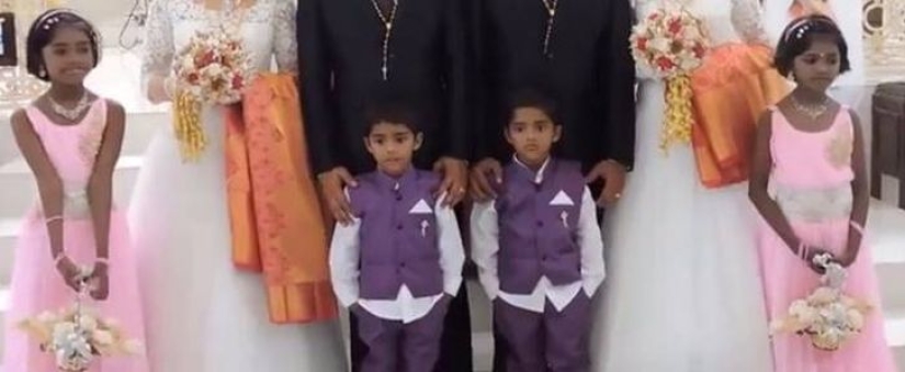 Un par de gemelos se casó con un par de gemelos con un par de gemelos