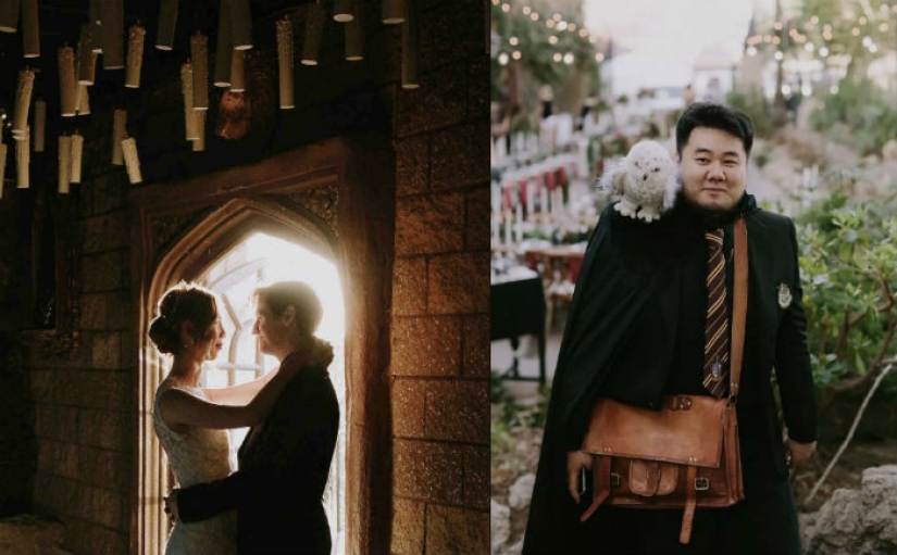 Una boda al estilo de Harry Potter: búhos, un castillo y varitas mágicas