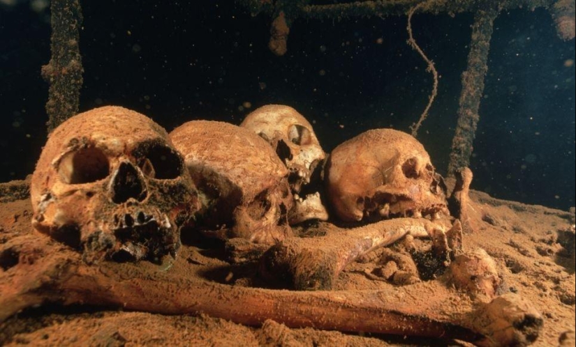 Underwater graveyard of ships