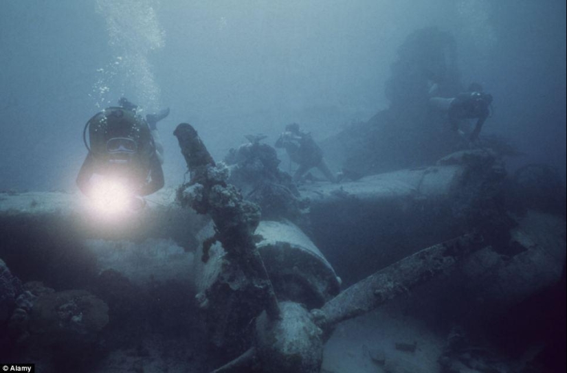 Underwater graveyard of ships