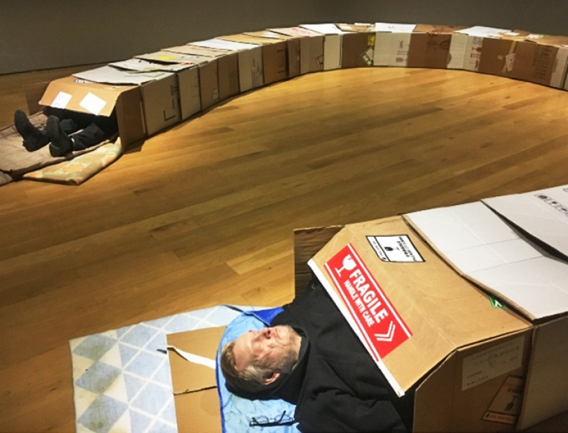 Unrealistically real sculptures that cannot be distinguished from a living person