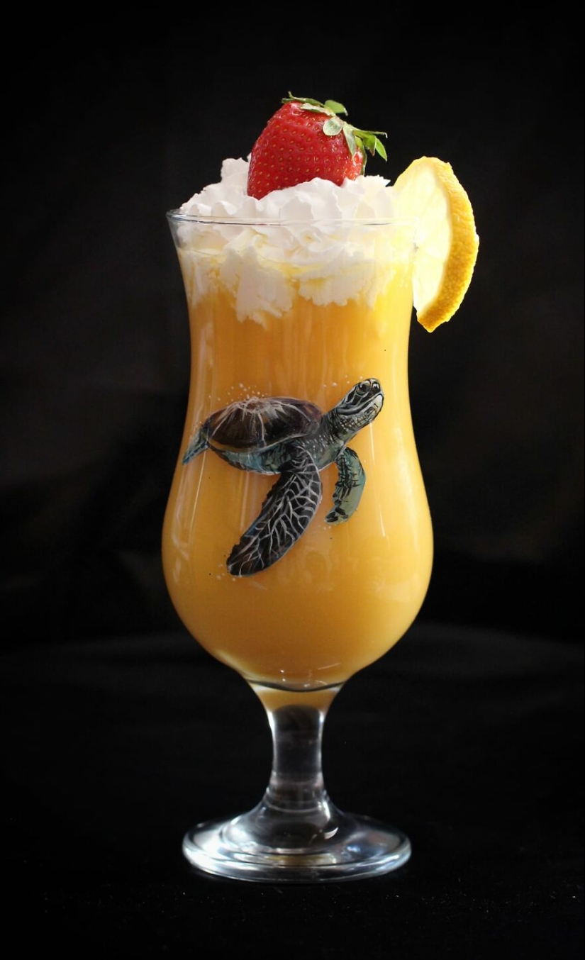 Uso varios objetos de cristal para pintar animales hiperrealistas y aquí hay 20 fotos de ellos (nuevas fotos)