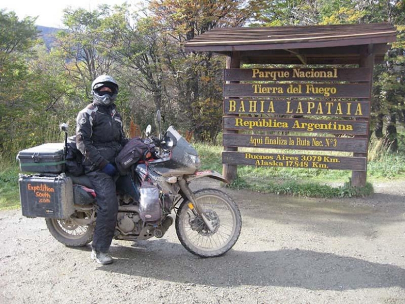 Viaje en moto solo de 82,500 millas