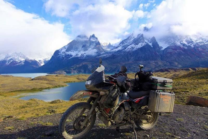 Viaje en moto solo de 82,500 millas