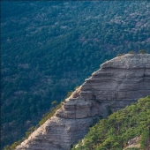 Walk under the clouds. Ai-Petri Plateau in Crimea