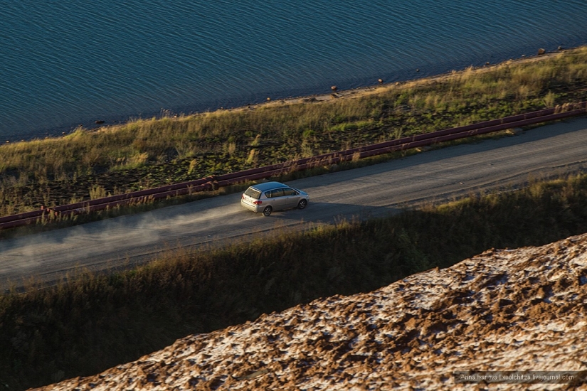Waste heaps. Soligorsk mountains. Space landscapes of Belarus