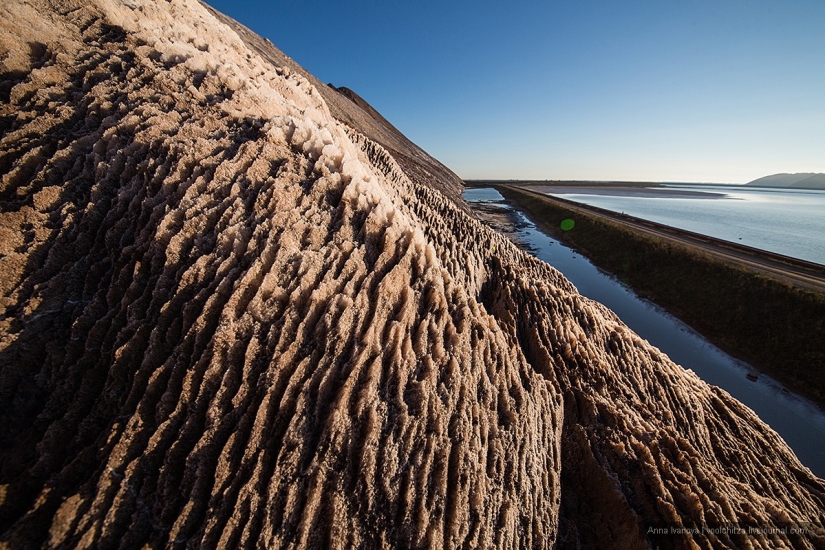 Waste heaps. Soligorsk mountains. Space landscapes of Belarus