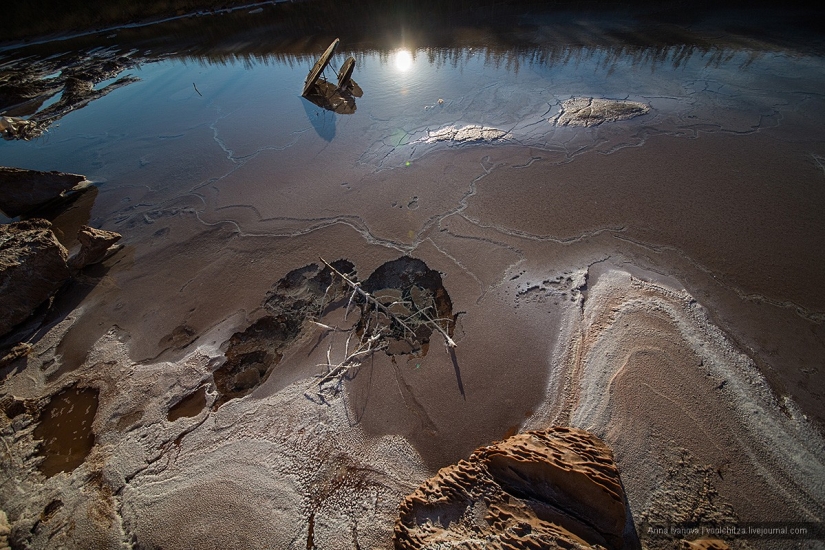 Waste heaps. Soligorsk mountains. Space landscapes of Belarus