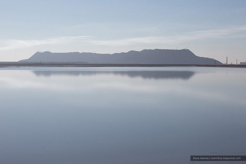 Waste heaps. Soligorsk mountains. Space landscapes of Belarus