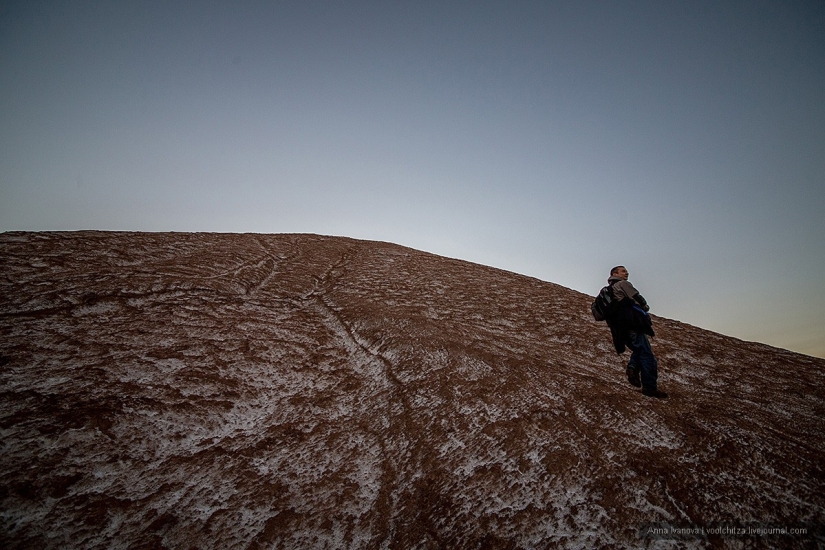 Waste heaps. Soligorsk mountains. Space landscapes of Belarus