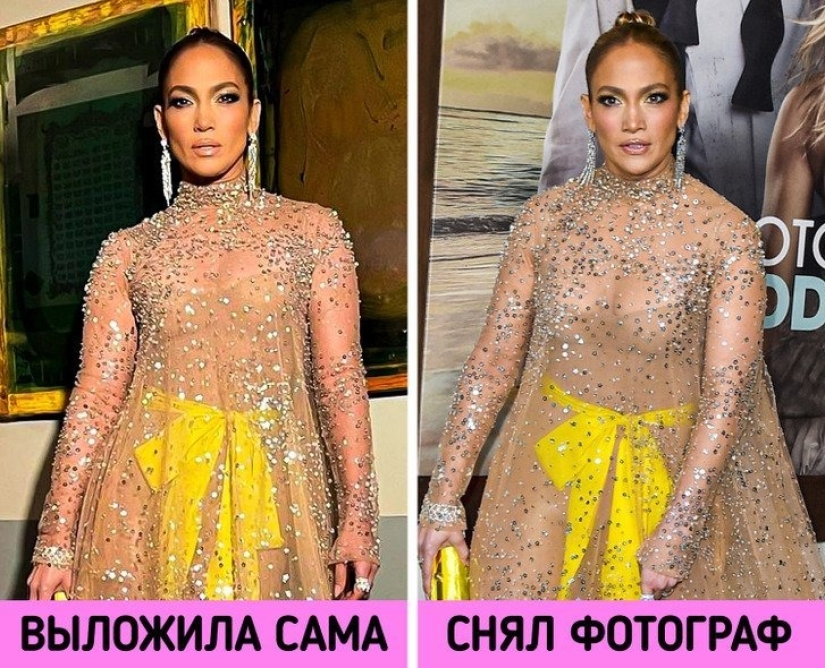 We compared 16 frames posted on social networks by the stars themselves and those taken by photographers. And a little stunned by the difference
