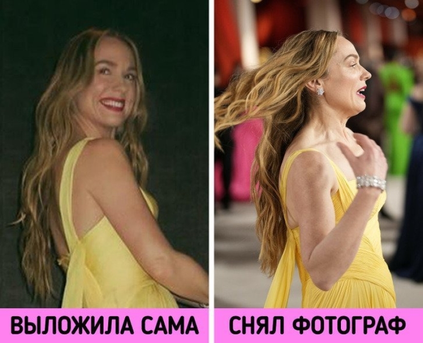 We compared 16 frames posted on social networks by the stars themselves and those taken by photographers. And a little stunned by the difference