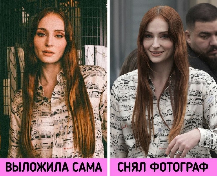 We compared 16 frames posted on social networks by the stars themselves and those taken by photographers. And a little stunned by the difference