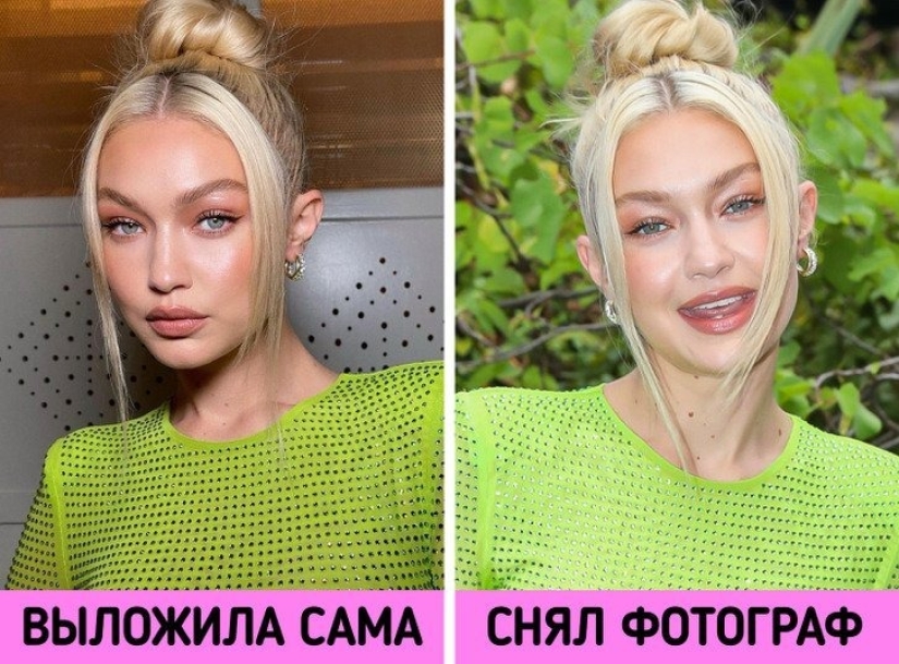 We compared 16 frames posted on social networks by the stars themselves and those taken by photographers. And a little stunned by the difference