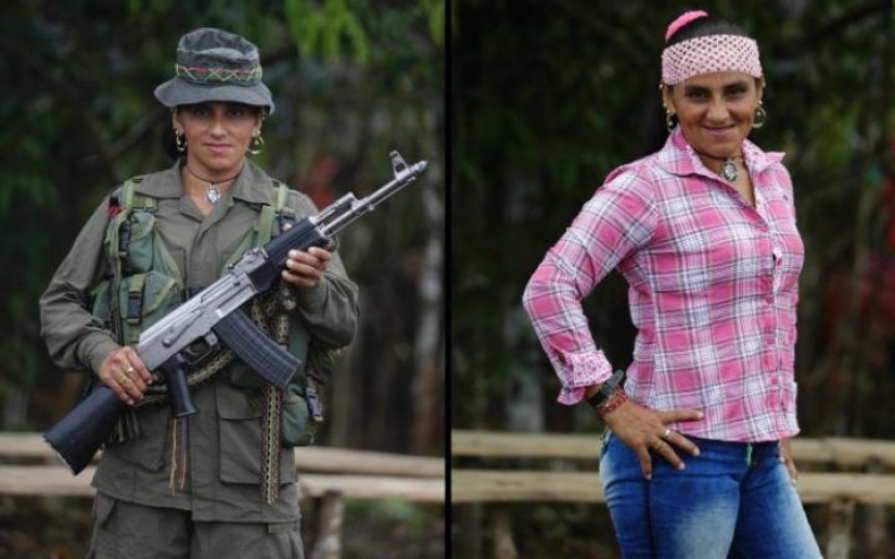 What do the girls who have been serving since adolescence in the rebel group of Colombia look like