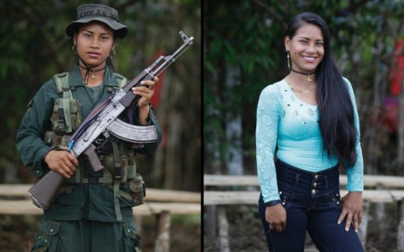 What do the girls who have been serving since adolescence in the rebel group of Colombia look like