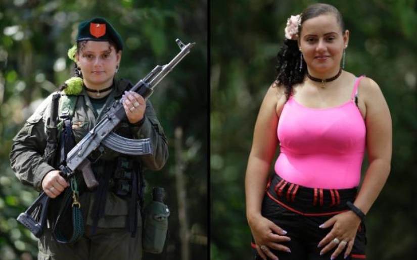 What do the girls who have been serving since adolescence in the rebel group of Colombia look like