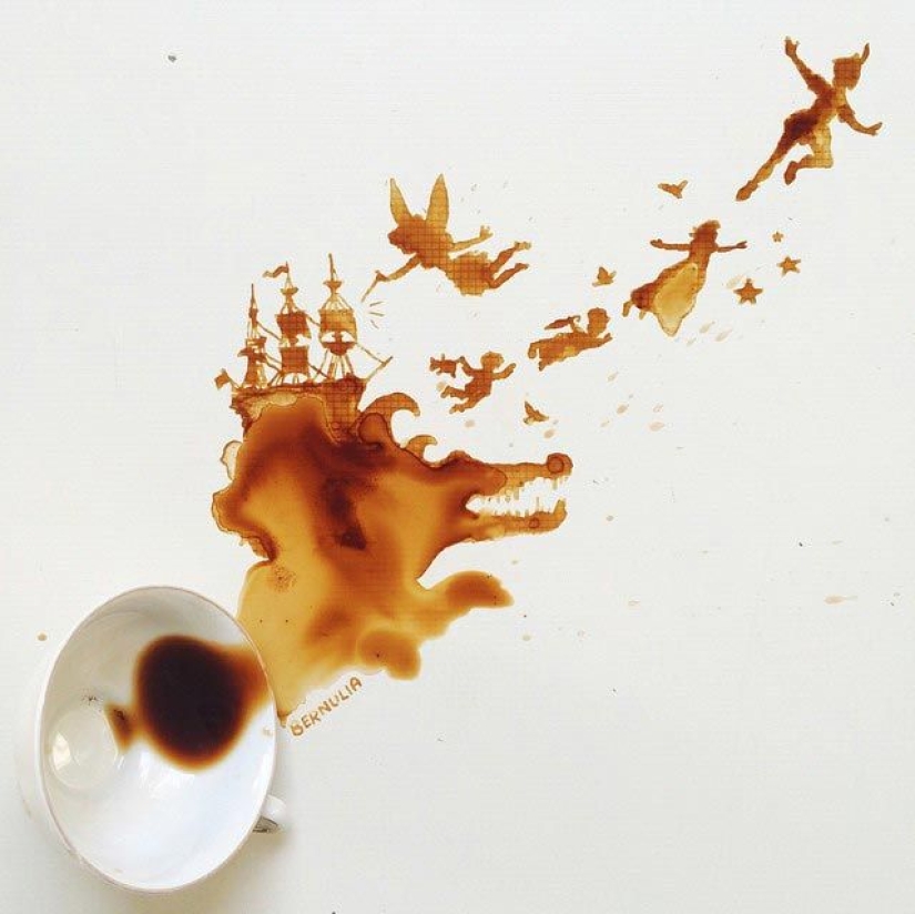 When spilled coffee becomes art