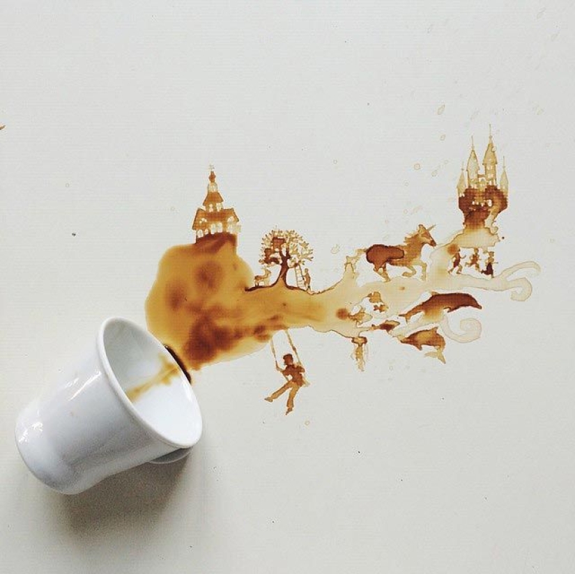 When spilled coffee becomes art