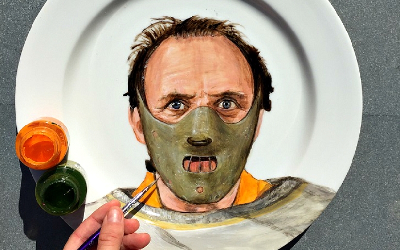 Who's on the platter? Artist paints celebrities on plates
