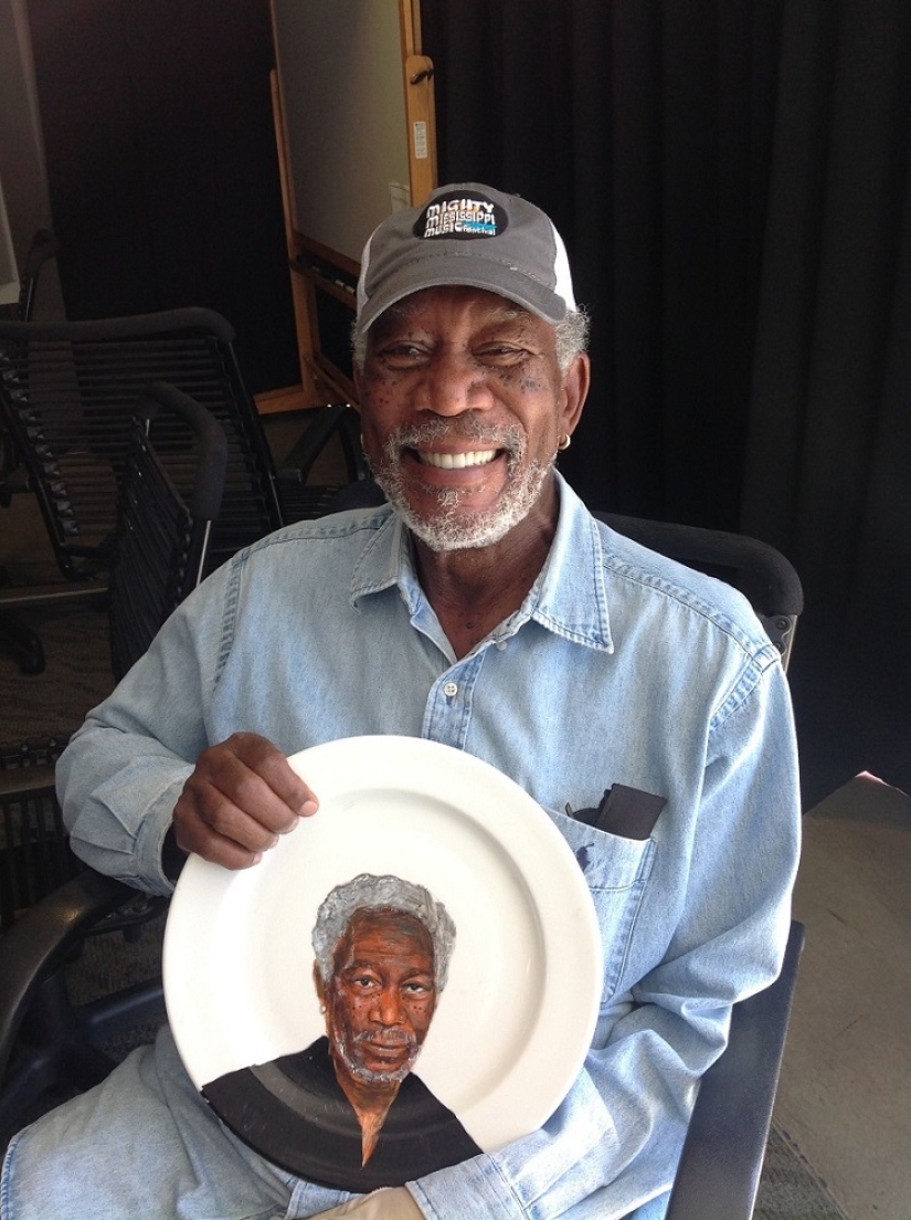 Who's on the platter? Artist paints celebrities on plates