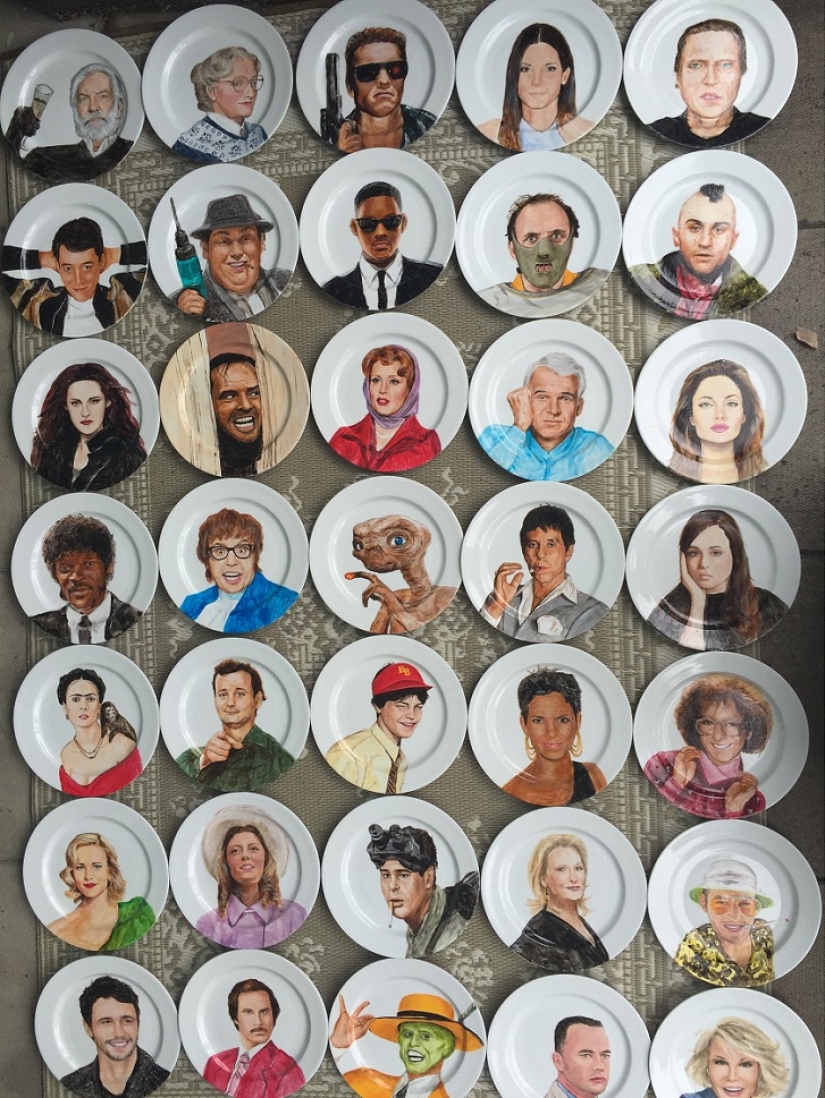 Who's on the platter? Artist paints celebrities on plates