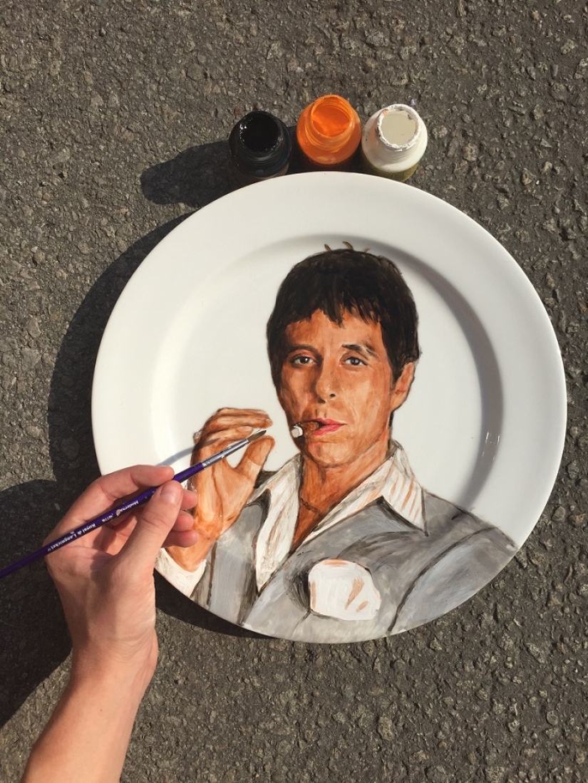Who's on the platter? Artist paints celebrities on plates