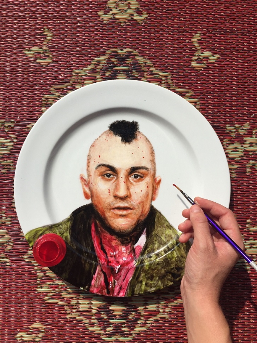 Who's on the platter? Artist paints celebrities on plates