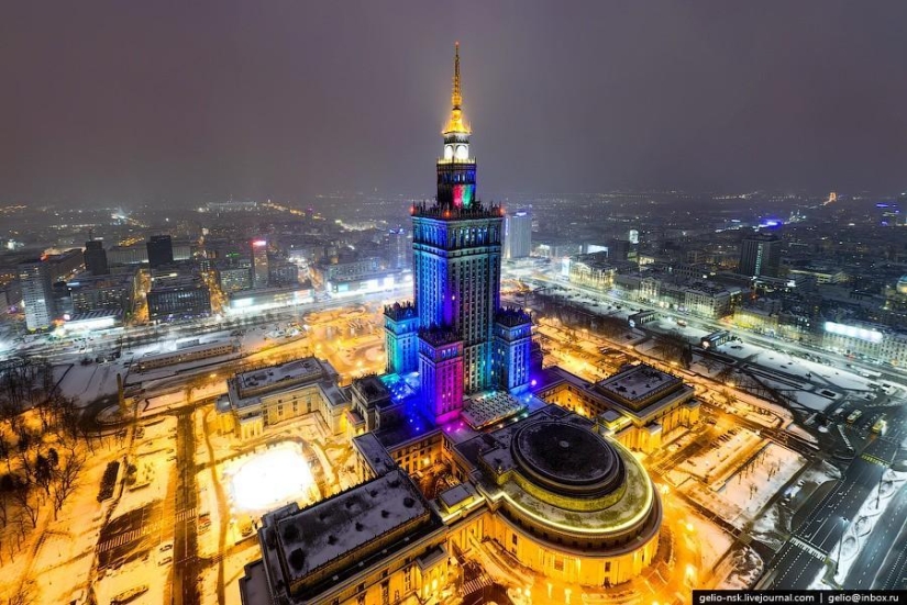 Winter Warsaw from above