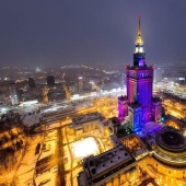Winter Warsaw from above