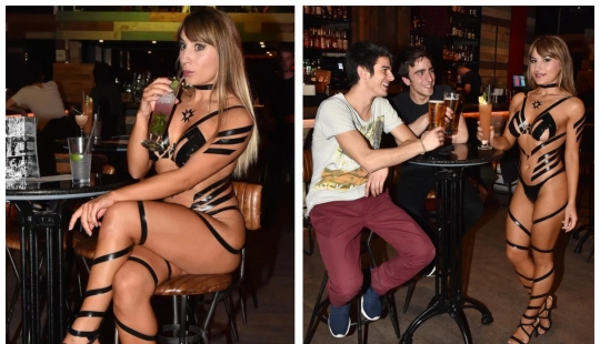 Without clothes and without shame: how a British woman went to the pub in a bikini made of scotch