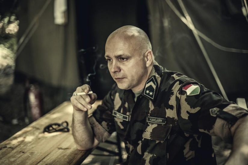 Young Hungarian patriots in a military camp Young Hungarian patriots in a military camp