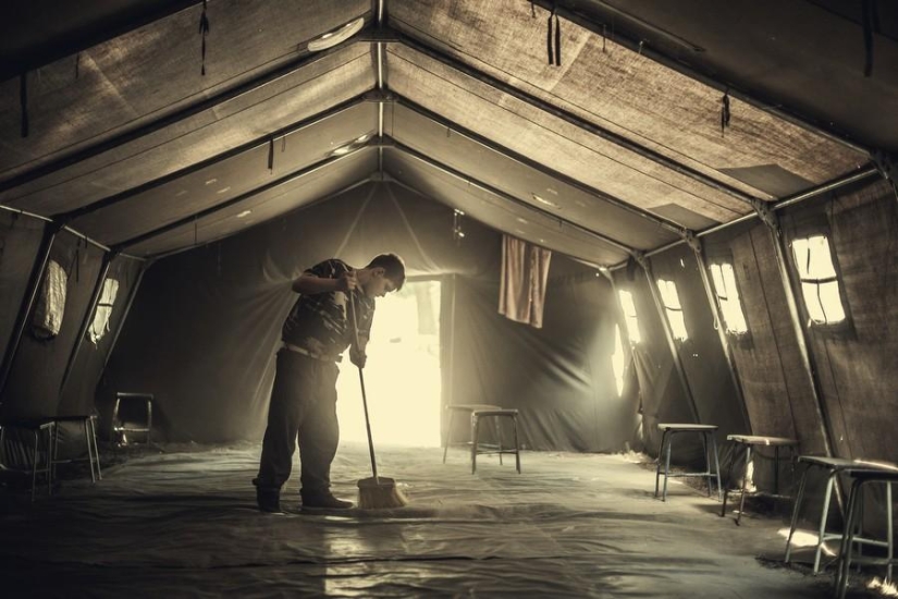 Young Hungarian patriots in a military camp Young Hungarian patriots in a military camp