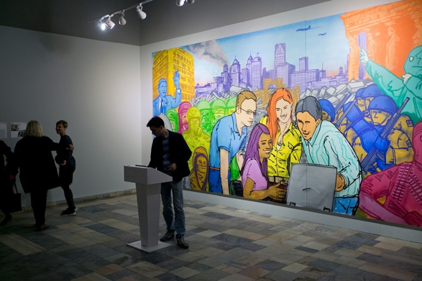 You're free: street artists against imposing products and services on people You're free: street artists against imposing products and services on people