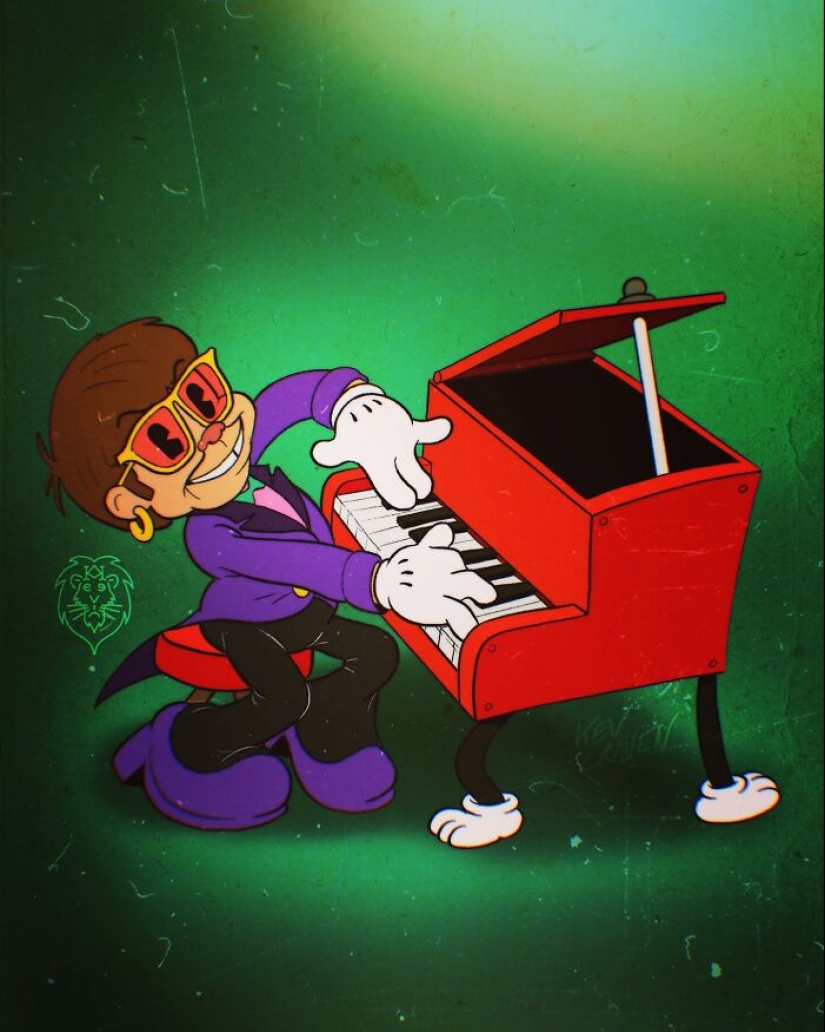 10 estrellas de rock reinventadas como personajes de dibujos animados de la década de 1930 dibujados por este artista