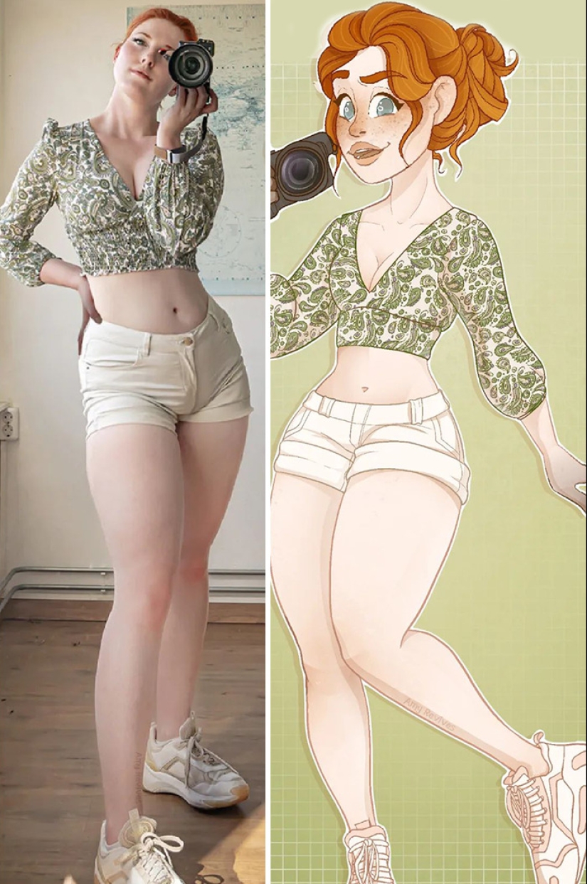 10 On-Point Cartoon Characters Recreated From Images That This Artist Took Of Herself 10 On-Point Cartoon Characters Recreated From Images That This Artist Took Of Herself