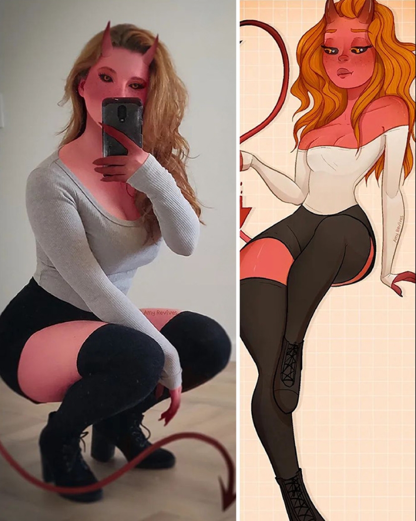 10 On-Point Cartoon Characters Recreated From Images That This Artist Took Of Herself 10 On-Point Cartoon Characters Recreated From Images That This Artist Took Of Herself