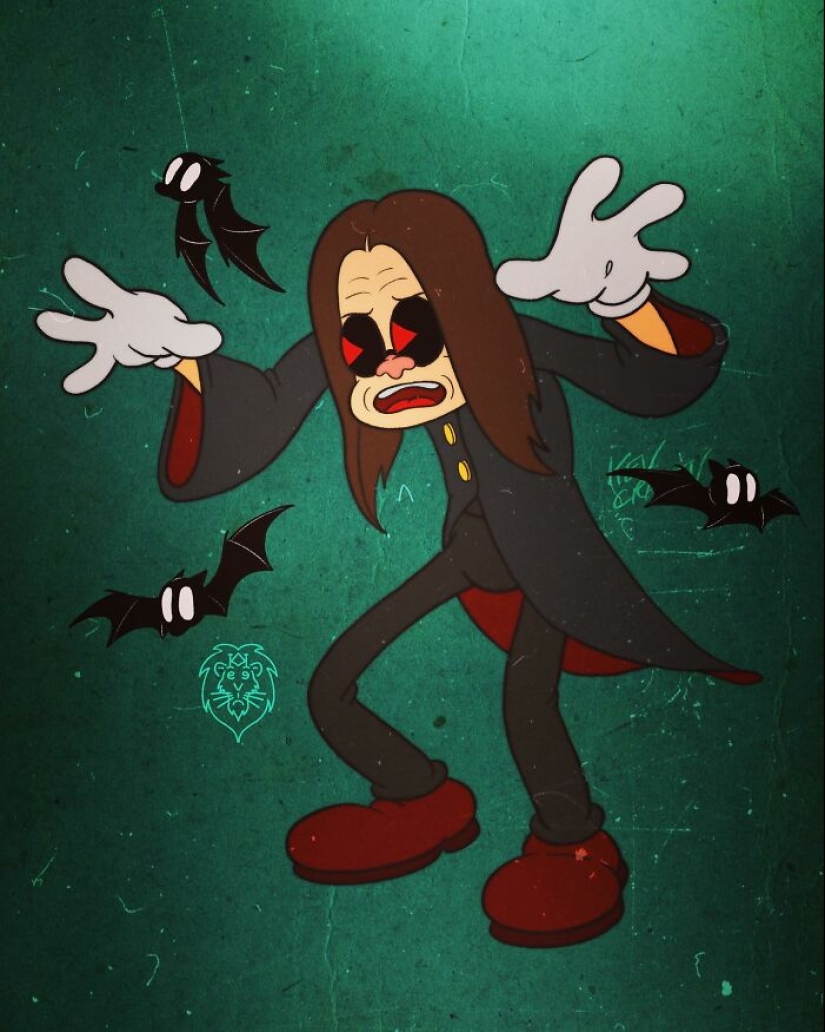 10 Rock Stars Reimagined As Cartoon Characters From The 1930s Drawn By This Artist