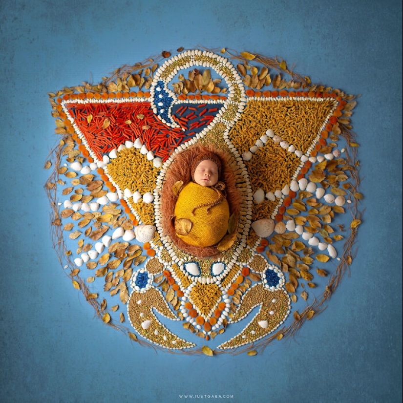 12 fotografías con temática del zodiaco creadas combinando mi amor por los mandalas y la fotografía de recién nacidos
