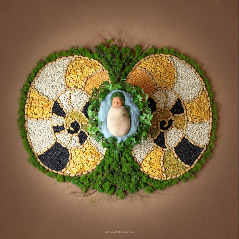 12 fotografías con temática del zodiaco creadas combinando mi amor por los mandalas y la fotografía de recién nacidos