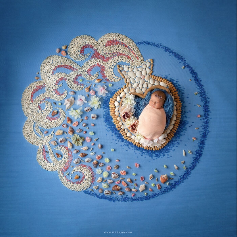 12 fotografías con temática del zodiaco creadas combinando mi amor por los mandalas y la fotografía de recién nacidos