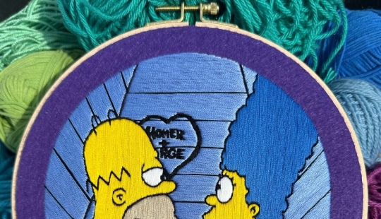14 escenas bordadas de Los Simpsons que requieren entre 10 y 30 horas de trabajo 14 escenas bordadas de Los Simpsons que requieren entre 10 y 30 horas de trabajo