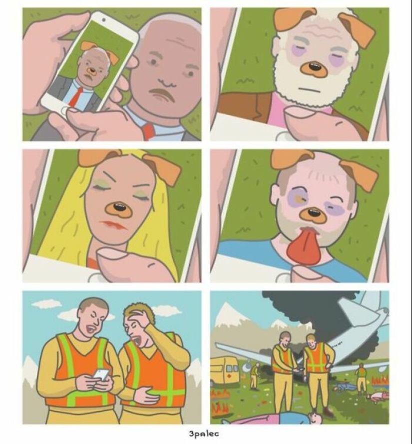 15 cómics extremadamente extraños con un toque de humor negro, sátira y crítica social de 3Palec